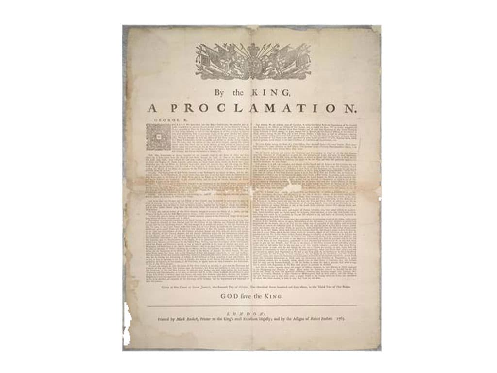 1763 – Royal Proclamation